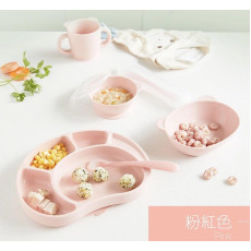  韓國SILIPOT 鉑金矽膠幼兒餐具禮品套裝 粉紅色