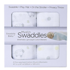 Swaddle Baby 雙層多用途紗布/包巾/浴巾-小綿羊（2條裝）